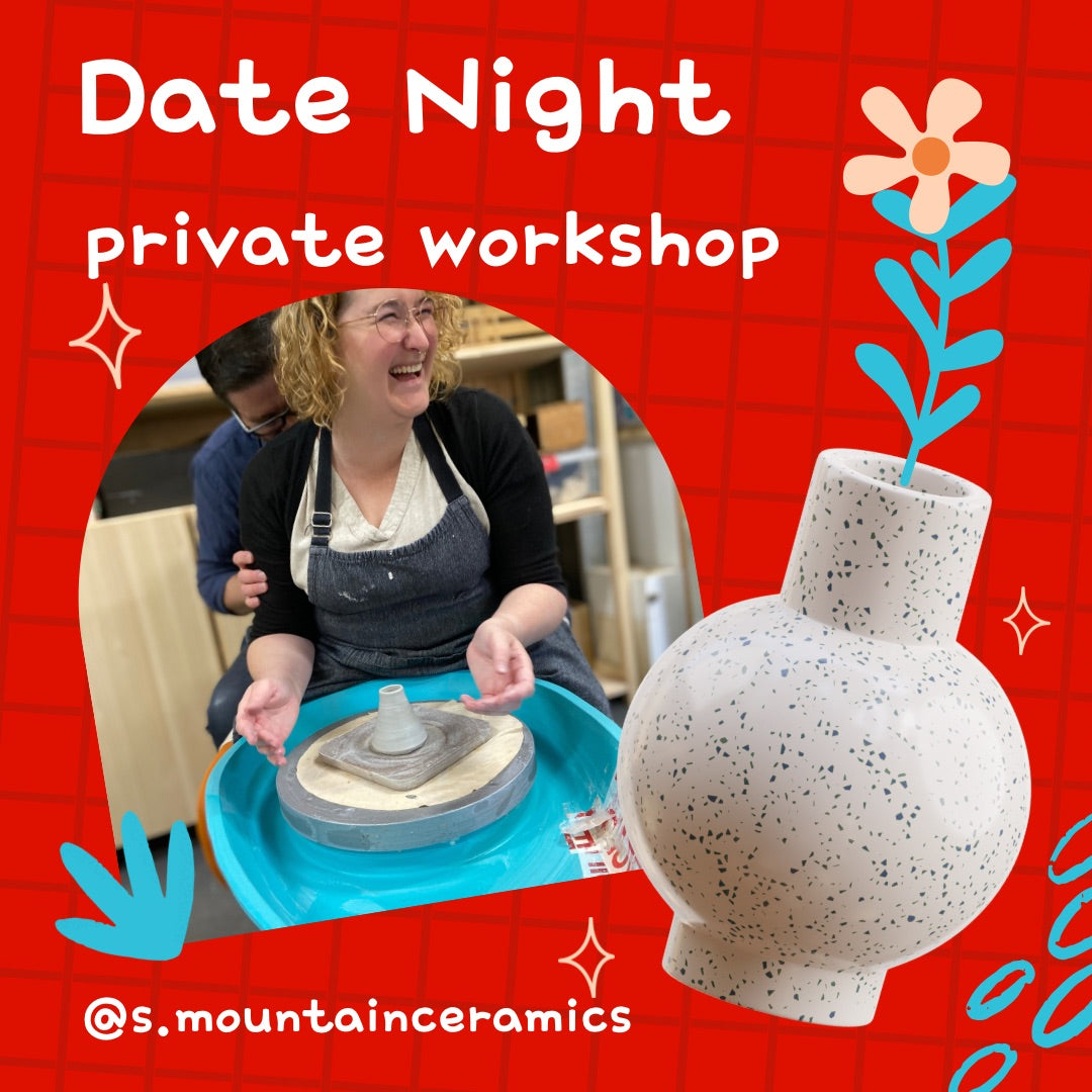 Date Night private ceramic workshop branded artwork
